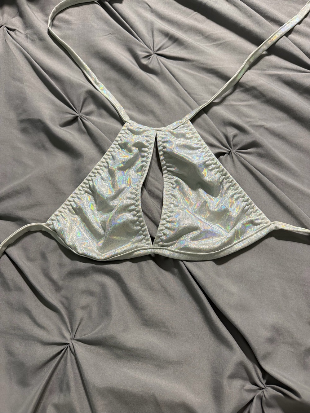 Iridescent Halter Top - Shimmery White